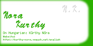 nora kurthy business card